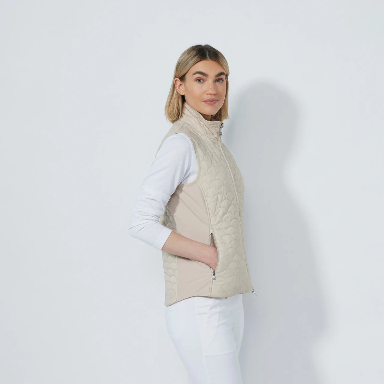 DS Quilt Raw Beige Padded Vest | Daily Sports