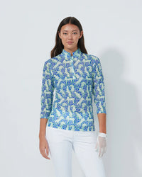 BREEZE JAGUAR 3/4 SLEEVE MESH POLO SHIRT-DAILY SPORTS