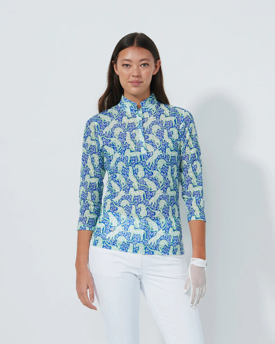 BREEZE JAGUAR 3/4 SLEEVE MESH POLO SHIRT-DAILY SPORTS