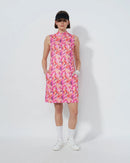 Sheermotion Artsy Leaf Sleeveless Dress-Daily Sports