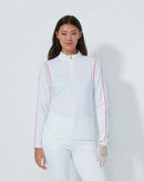MESH INSERT WHITE LONG SLEEVE TOP-DAILY SPORTS