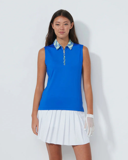 JAGUAR PRINT COLLAR SLEEVELESSPOLO SHIRT | DAILY SPORTS