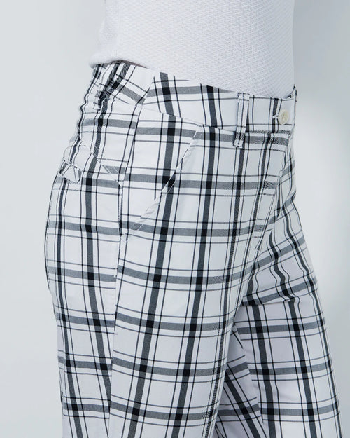 GOLF PLAID BLACK WHITE ANKLE PANTS DAILY SPORTS