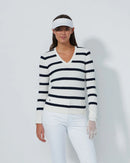 MADALENE NAVY WITE STRIPE PULLOVER | DAILY SPORTS