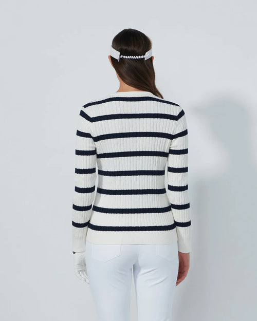 MADALENE NAVY WITE STRIPE PULLOVER | DAILY SPORTS