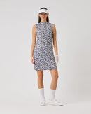 Sheermotion Artsy Leaf Sleeveless Dress-Daily Sports