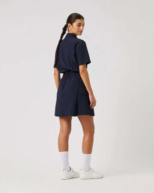 Acerra Dark Navy Short Sleeve Dress-Daily Sports