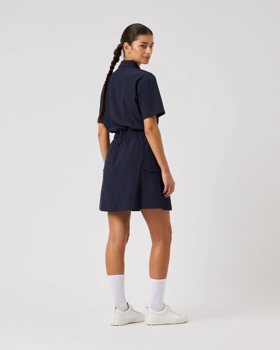 Acerra Dark Navy Short Sleeve Dress-Daily Sports
