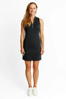 COURSE TO COCKTAILS SLEEVELESS DRESS- BLACK | AMY SPORT