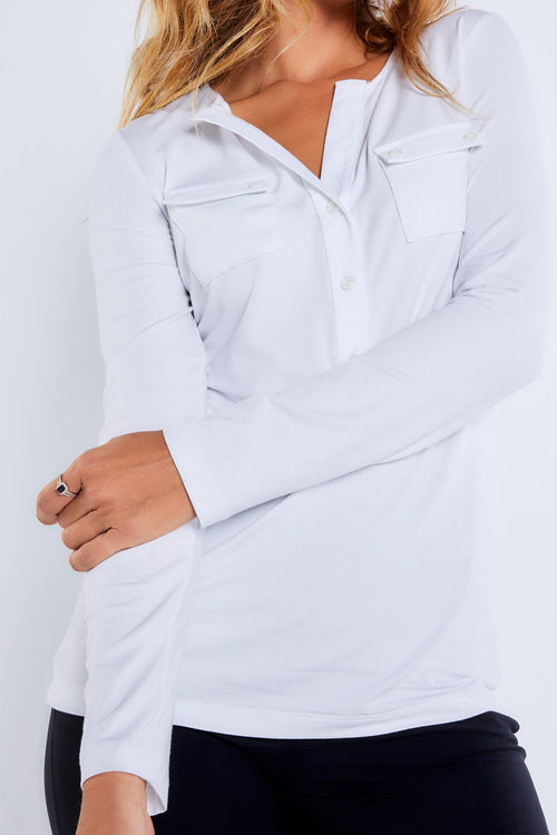 Calista Roll up Henley Top | ANATOMIE