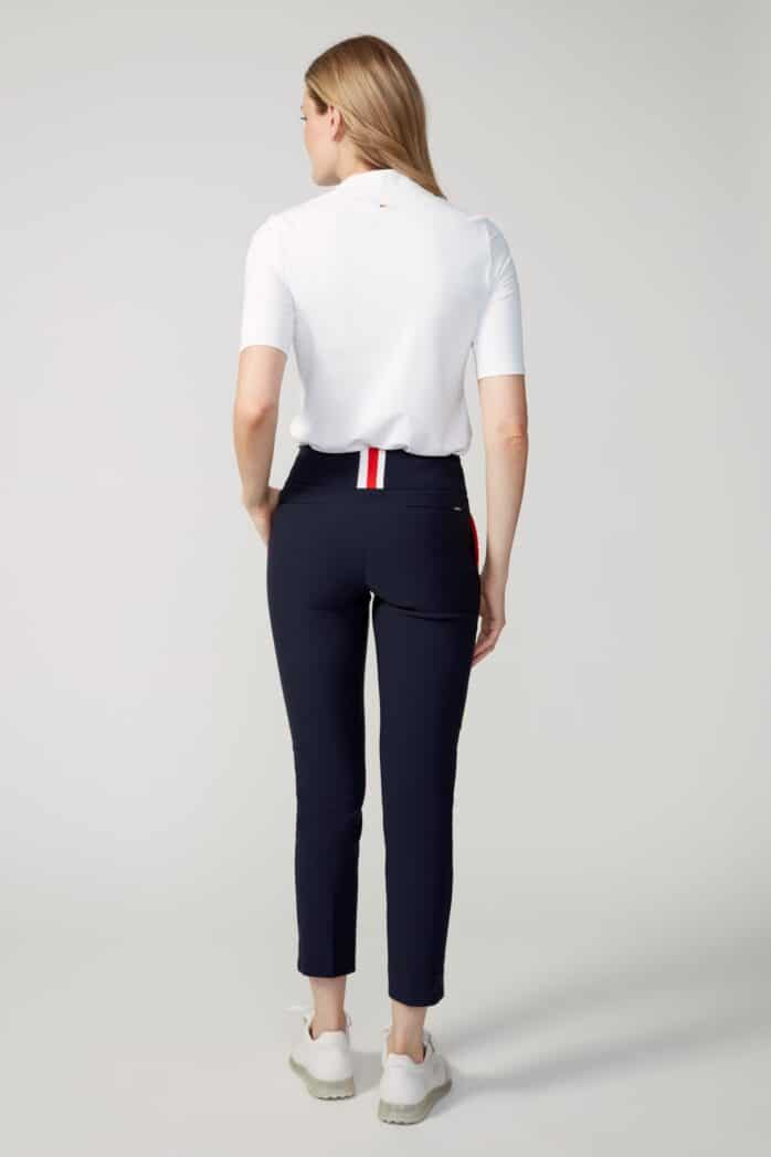 CONTRAST BACK-STRIPE VENTED TECHNO ANKLE PANT
