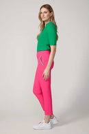 CONTRAST BACK-STRIPE VENTED TECHNO ANKLE PANT
