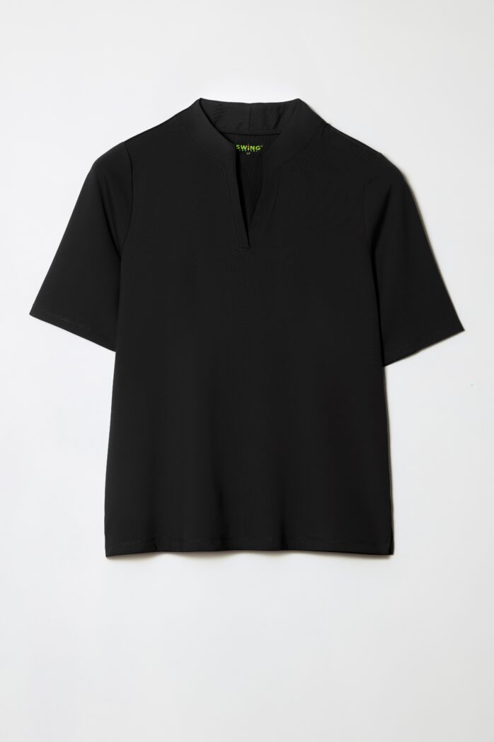 SOLID SHORT-SLEEVE V-NECK VELOCITY POLO-DAILY SPORTS