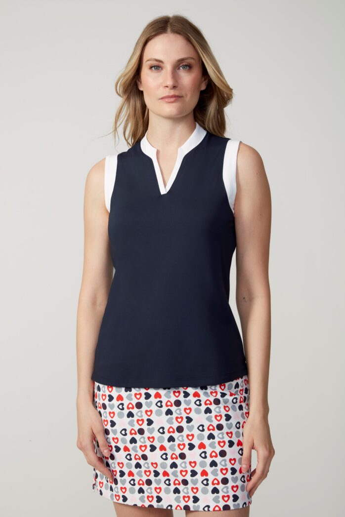 CONTRAST SLEEVELESS VELOCITY TOP-SWING CONTROL