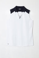 COLOR BLOCK V-NECK SLEEVELESS VELOCITY TOP-SWING CONTROL