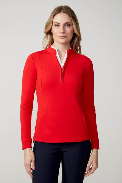 SOLID LONG-SLEEVE ZIPPERED SCUBA TOP-SWING CONTROL