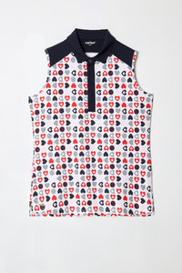 NAVY HEARTS SLEEVELESS VELOCITY TOP-SWING CONTROL