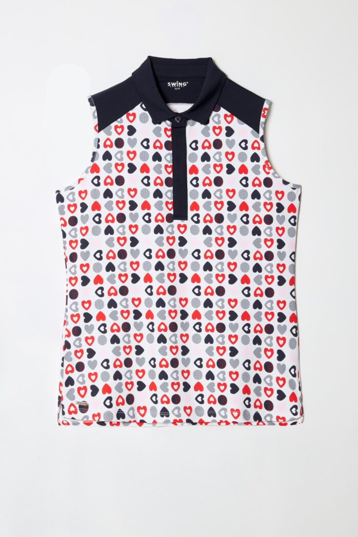 NAVY HEARTS SLEEVELESS VELOCITY TOP-SWING CONTROL