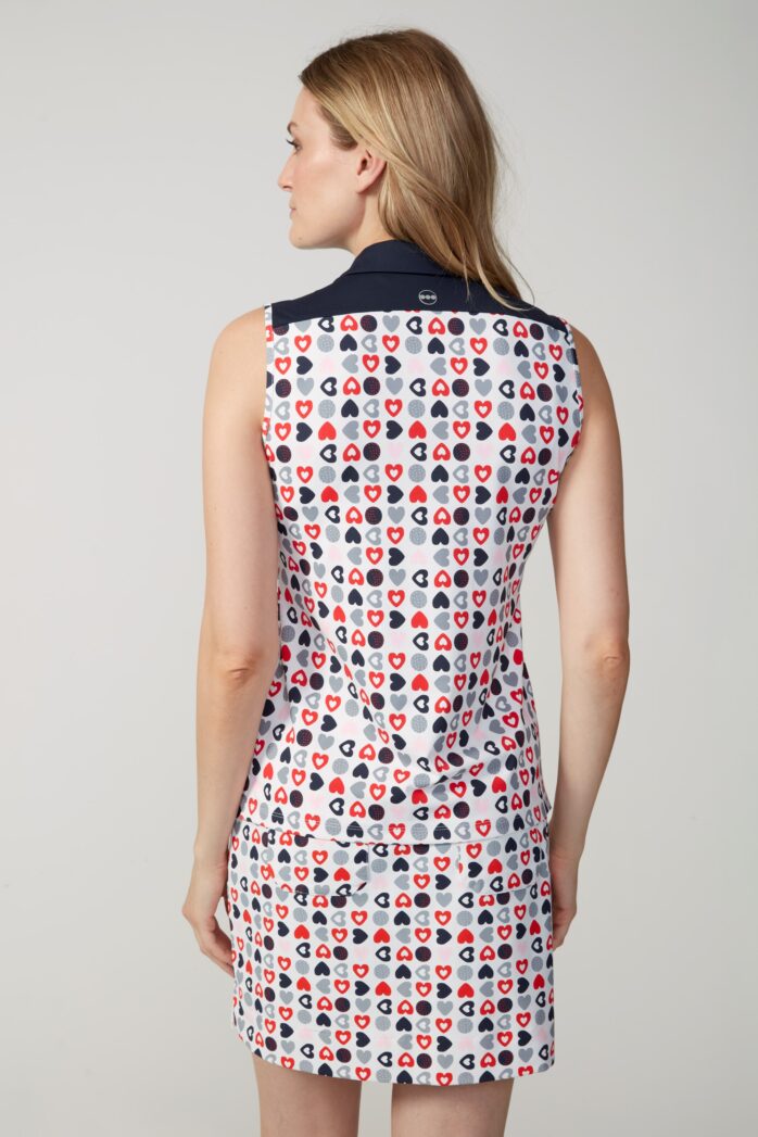 NAVY HEARTS SLEEVELESS VELOCITY TOP-SWING CONTROL