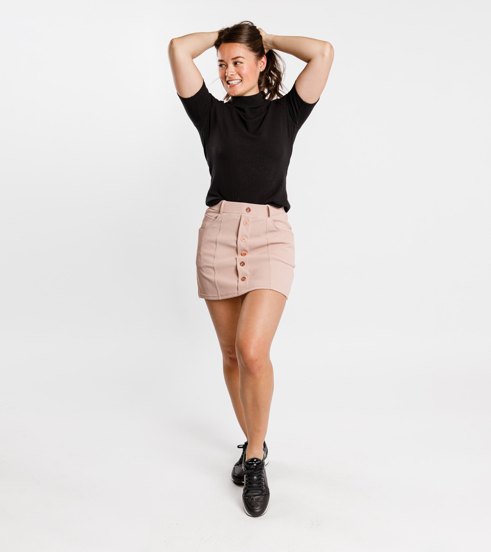 Seville Ribbed Mock Neck Short Sleeve CALLIOPE GOLF