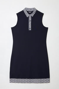 NAVY KEYS SLEEVELESS VELOCITY DRESS