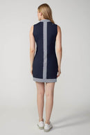 NAVY KEYS SLEEVELESS VELOCITY DRESS
