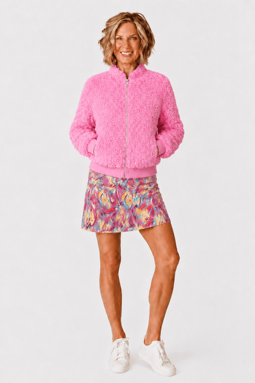 Danni Bomber Jacket - Canyon Blush Sherpa AMY SPORT