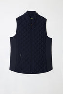 QUILTED/RIB ZIPPERED VEST