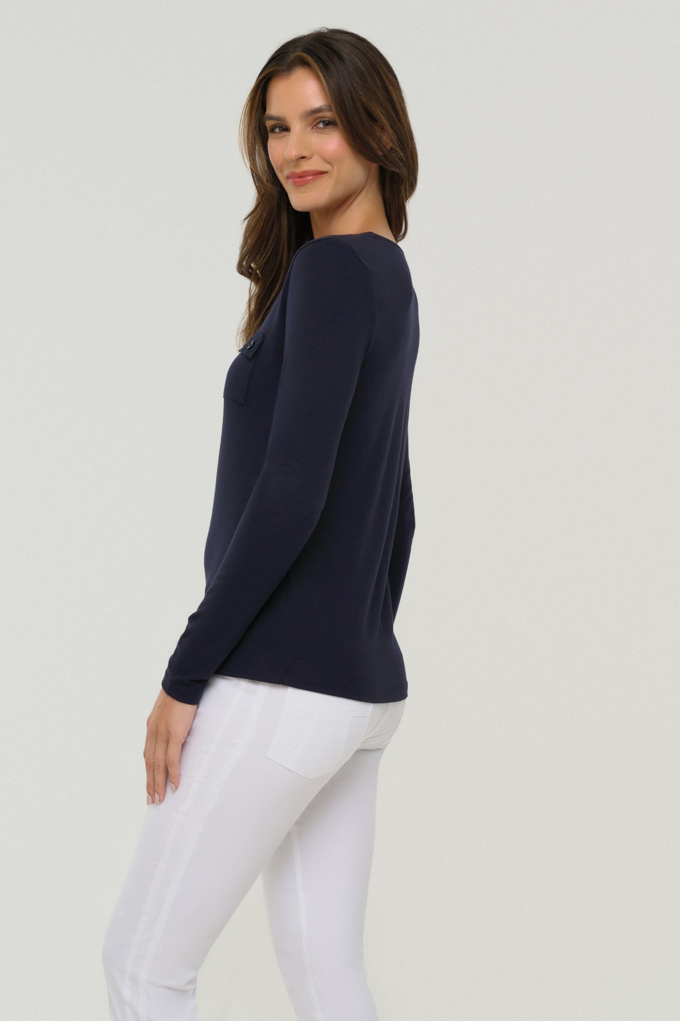 Calista Roll up Henley Top | ANATOMIE