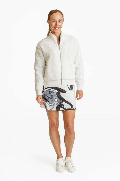 DANNI BOMBER JACKET- COTTON SHERPA | AMY SPORT