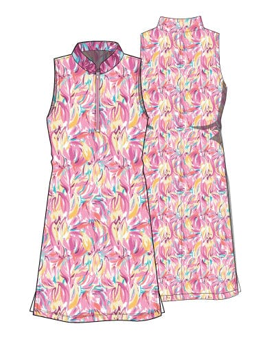 Course To Cocktails Sleeveless Dress - Sunrise Bloom AMY SPORT
