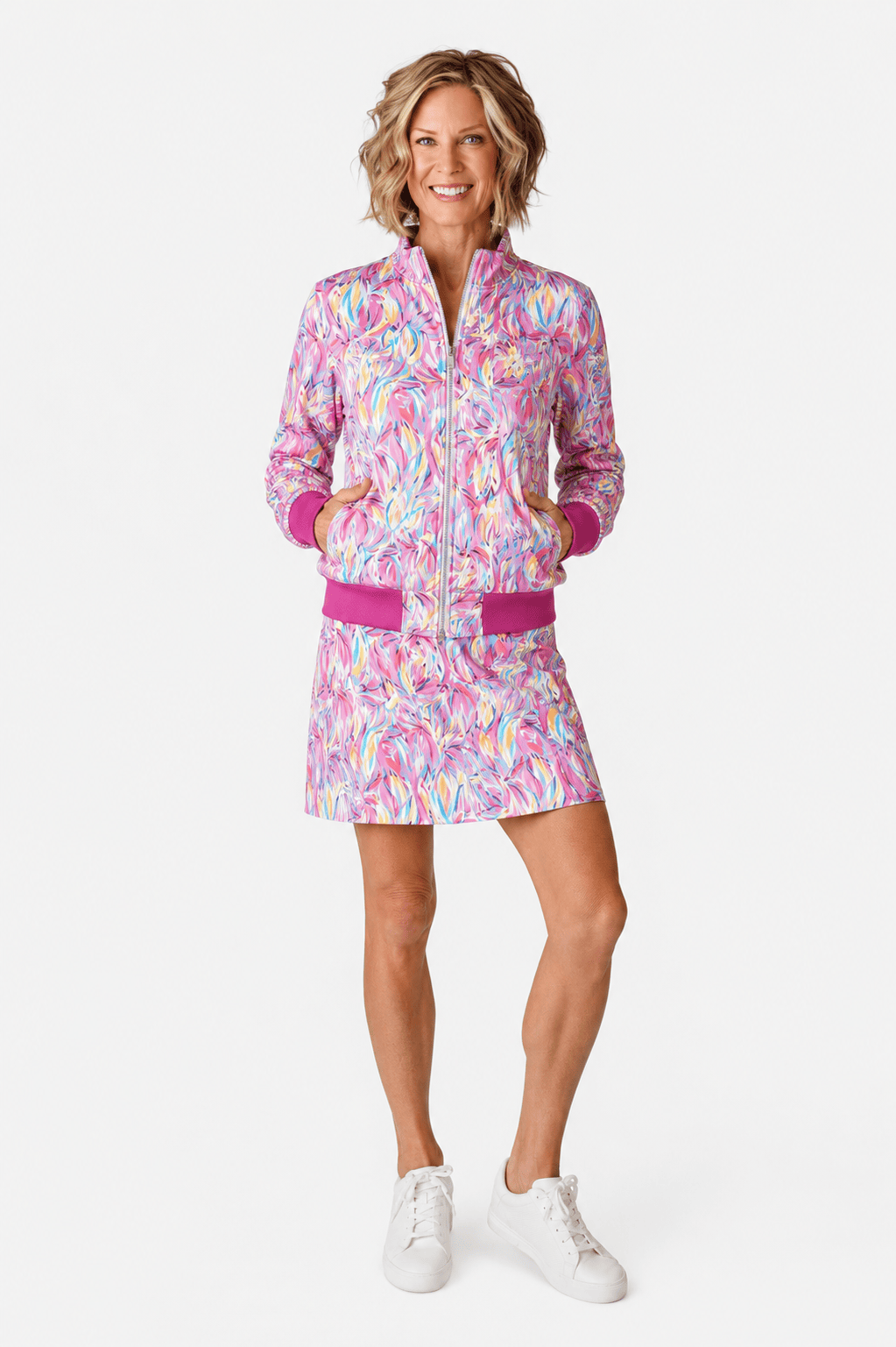 Danni Bomber Jacket - Sunrise Bloom Qulted  AMY SPORT