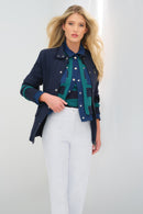 Sienna Sweater Knit & Performance Denim Trucker Jacket ANATOMIE
