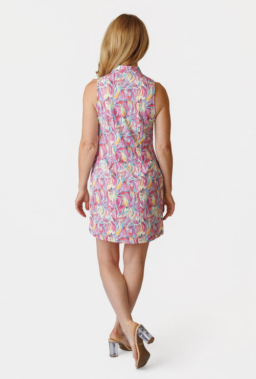 Course To Cocktails Sleeveless Dress - Sunrise Bloom AMY SPORT