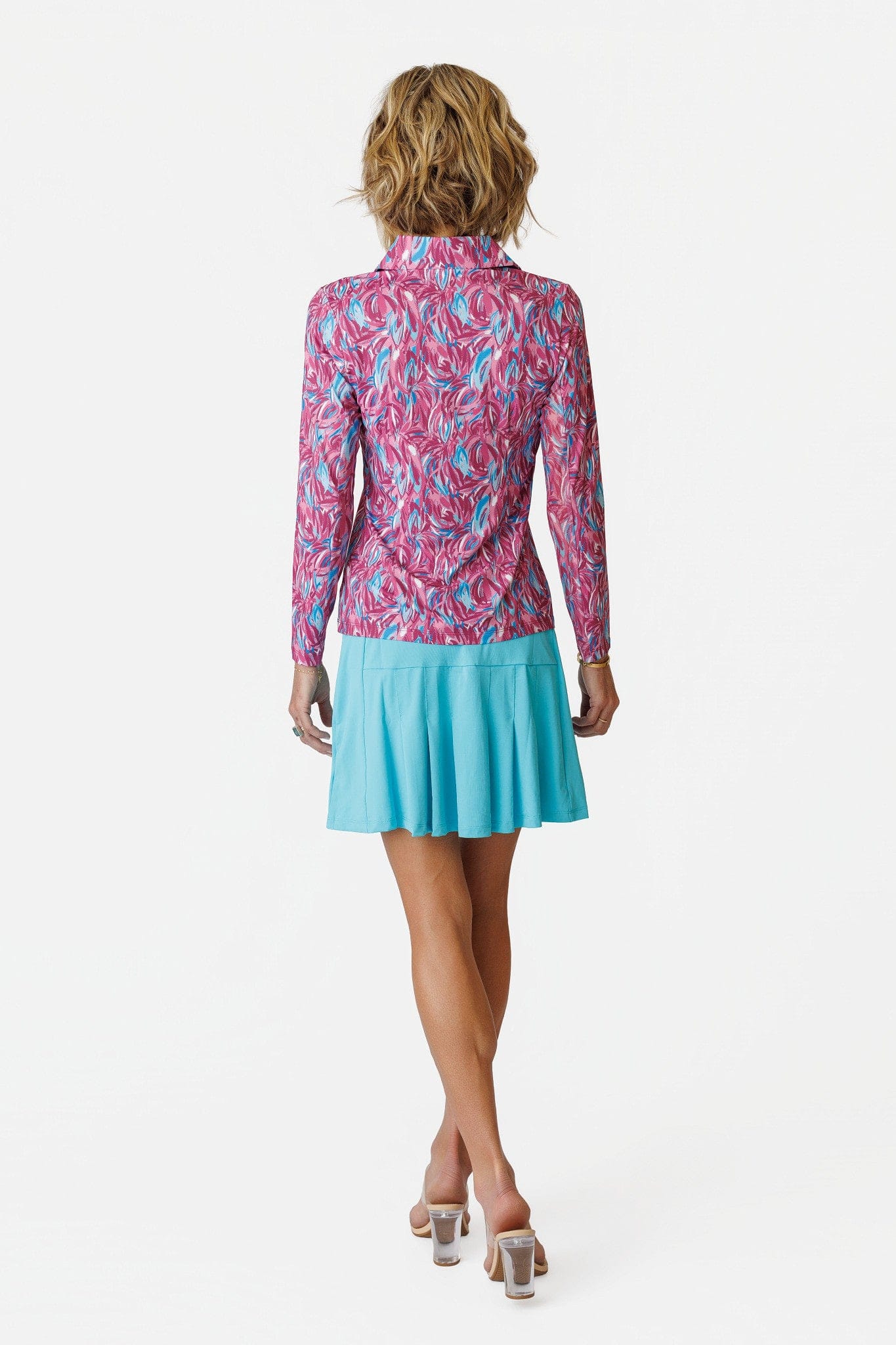 Marisa Pleated Skort - Blue Agave 18" AMY SPORT