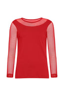 Kim Mesh-Sleeve Top in Pima Modal