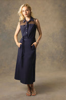 Lenox Organza & Performance Twill Sleeveless Trucker Vest ANATOMIE