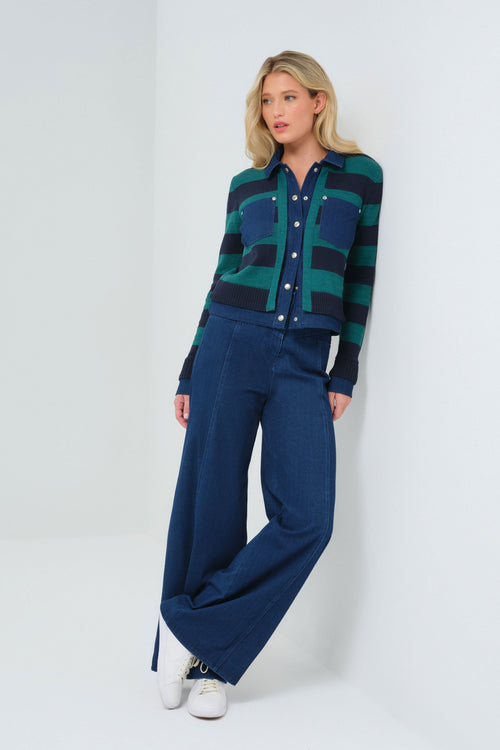 Sienna Sweater Knit & Performance Denim Trucker Jacket ANATOMIE