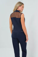 Lenox Organza & Performance Twill Sleeveless Trucker Vest ANATOMIE