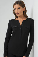 Calista Roll up Henley Top | ANATOMIE
