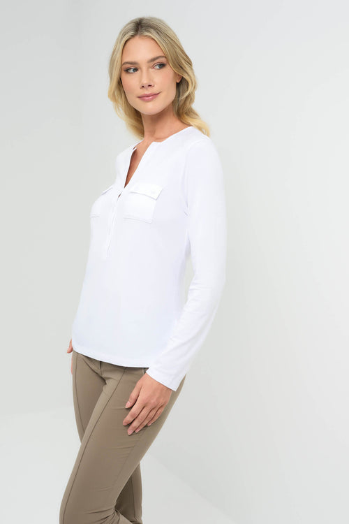 Calista Roll up Henley Top | ANATOMIE