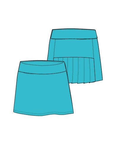 Marisa Pleated Skort - Blue Agave 18" AMY SPORT