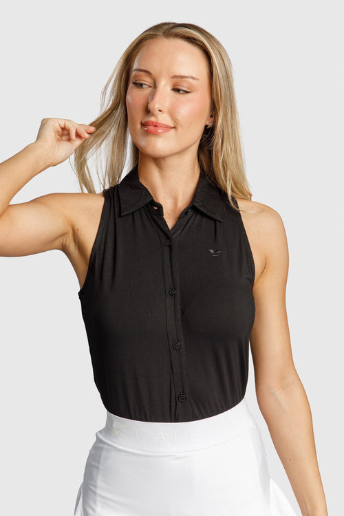 COEUR Full Button Down Sleeveless Polo CALLIOPE GOLF