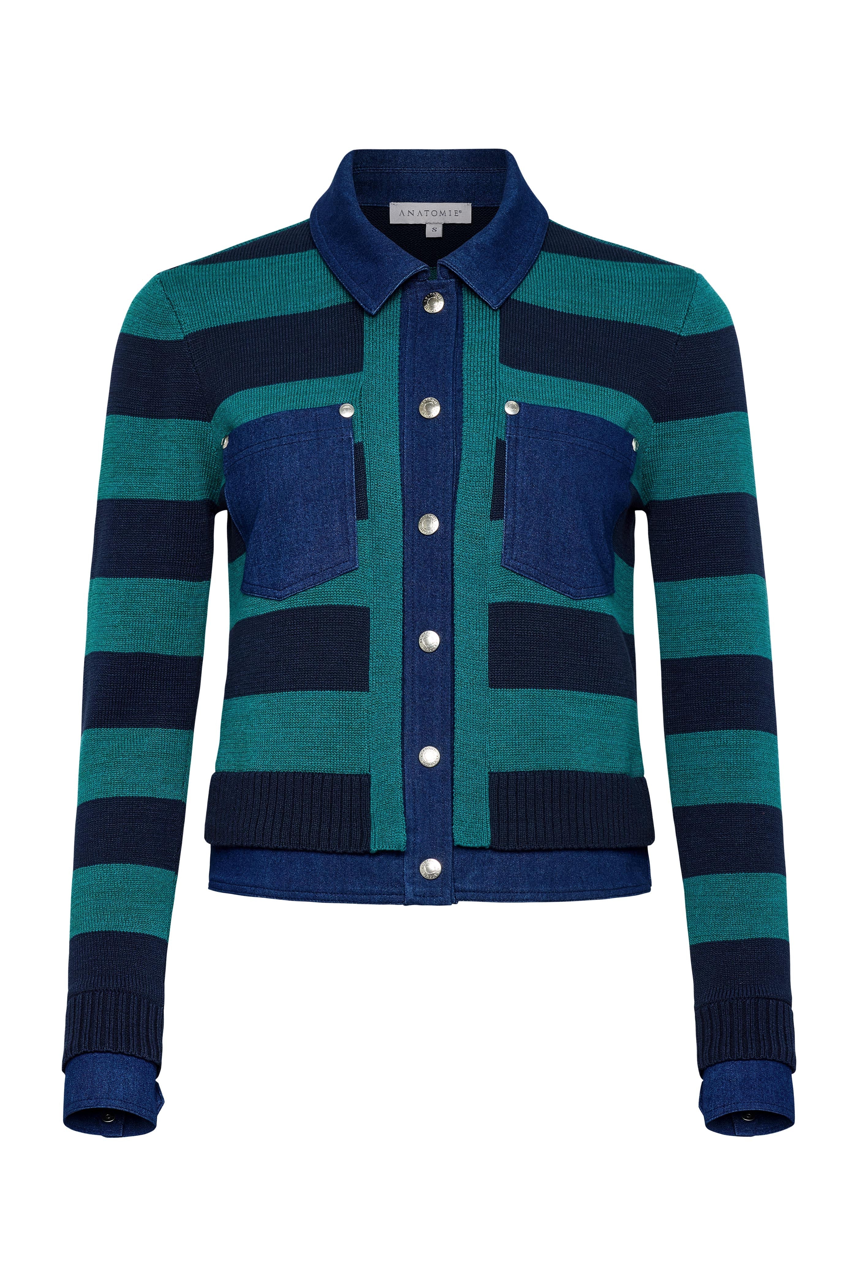 Sienna Sweater Knit & Performance Denim Trucker Jacket ANATOMIE