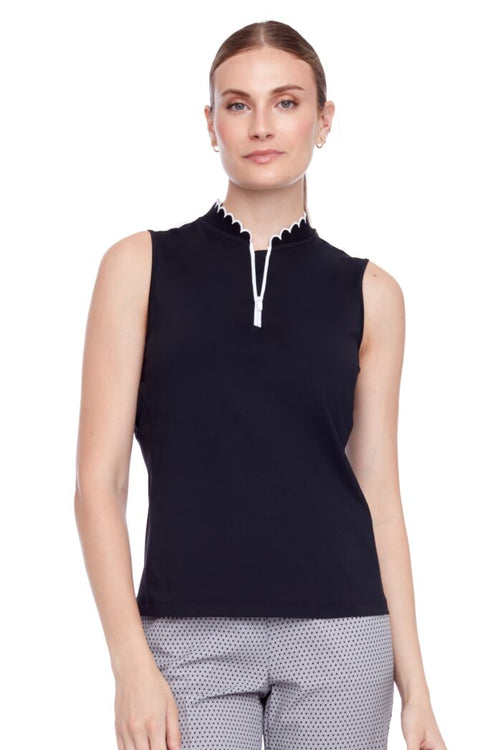 SCALLOPED EDGE SLEEVELESS VELOCITY TOP | SWING CONTROL