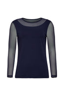 Kim Mesh-Sleeve Top in Pima Modal