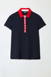 CONTRAST SHORT-SLEEVE VELOCITY POLO-SWING CONTROL